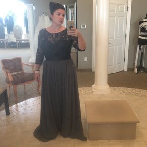 Davinci black and slate bridesmaid dress